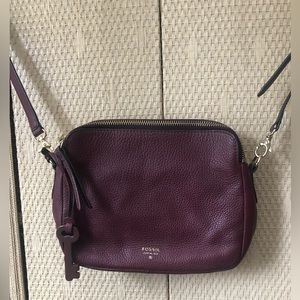 Fossil cross body bag, burgundy